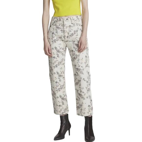 rag & bone Micro Floral Print Cropped Boy Jeans Sz 25 - Picture 3 of 10